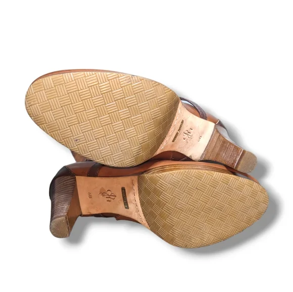 Cole Haan X Nike Air | Poppy Brown Leather Heeled Riding Boots Women's Size 6 - Picture 6 of 7